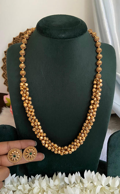 Antique Ghungroo Long Necklace Set