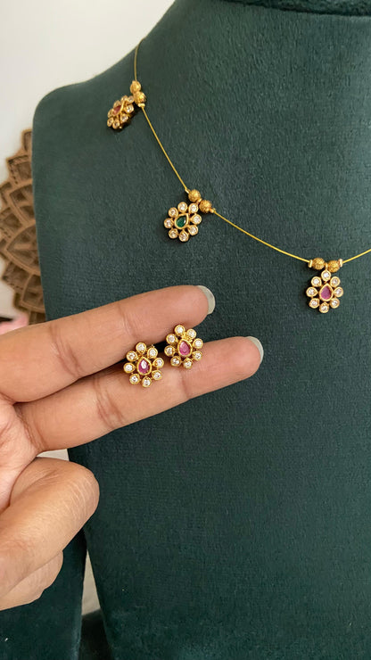 Invisible AD Floral Necklace Set