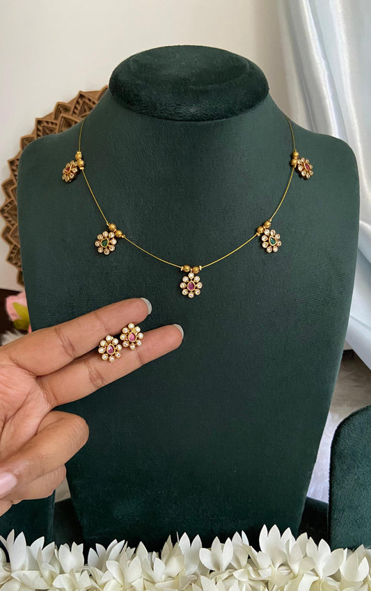 Invisible AD Floral Necklace Set