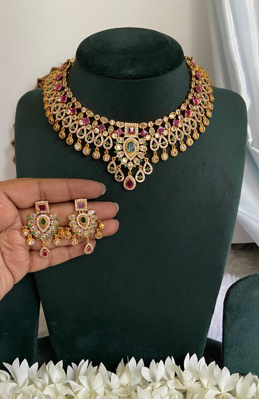Uncut Diamond Lookalike Necklace