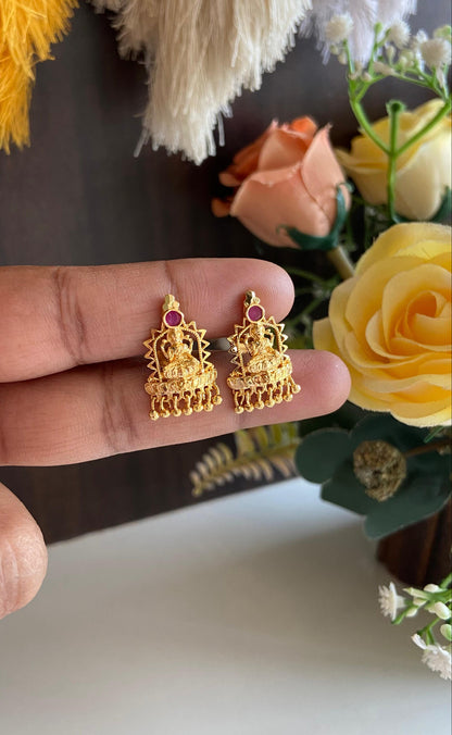Gold Plated Lakshmi Stud