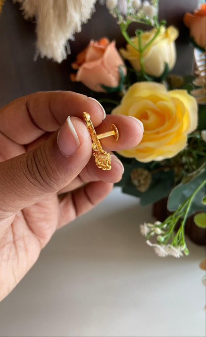 Gold Plated Lakshmi Stud