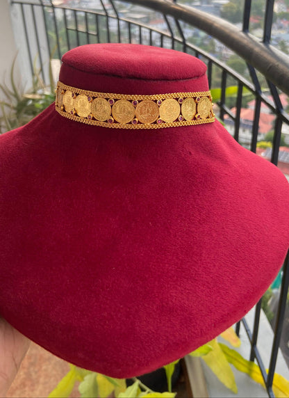 Vaidehi Gold Coin Choker Set