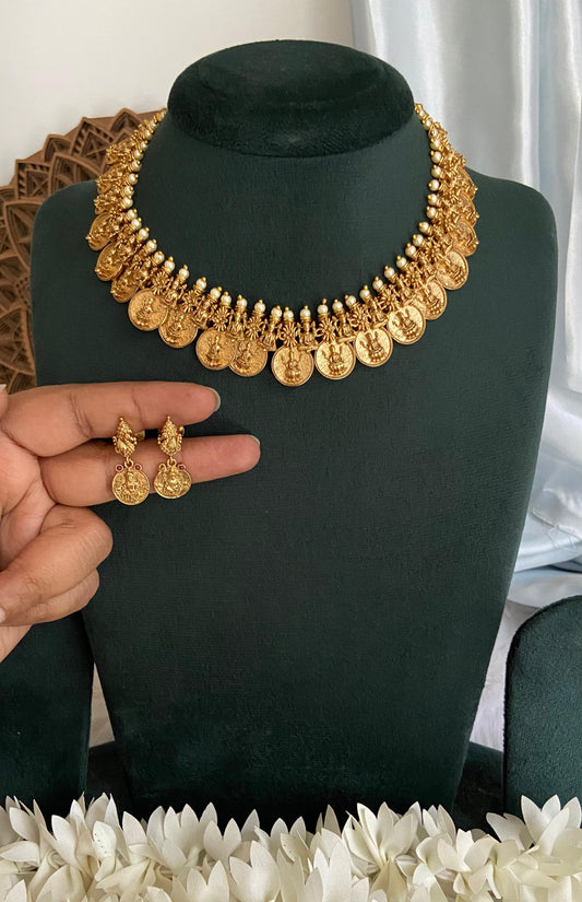 Antique Vintage Pearl Coin Necklace Set