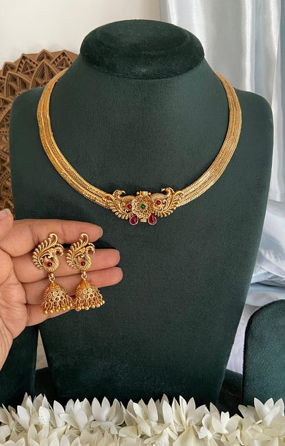 Mayura Front Open Hasli Necklace Set