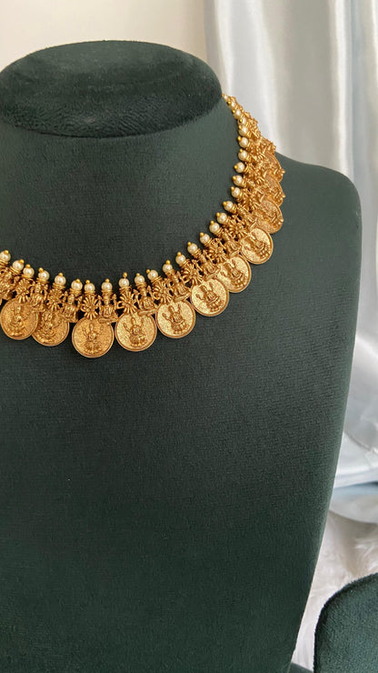 Antique Vintage Pearl Coin Necklace Set