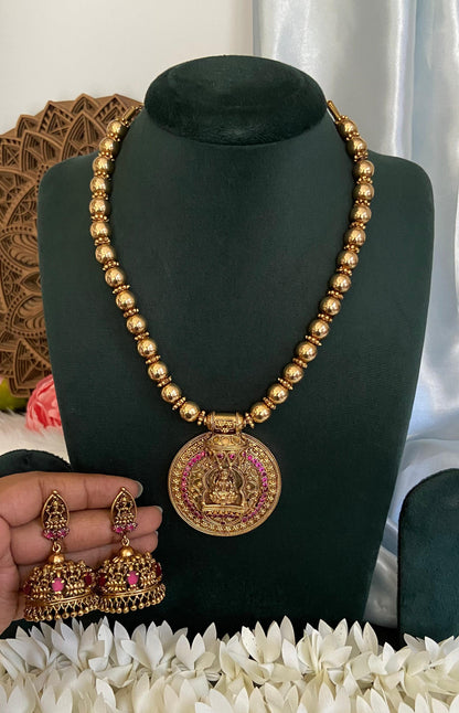 Padmavathi Antique Necklace with Earring Combo