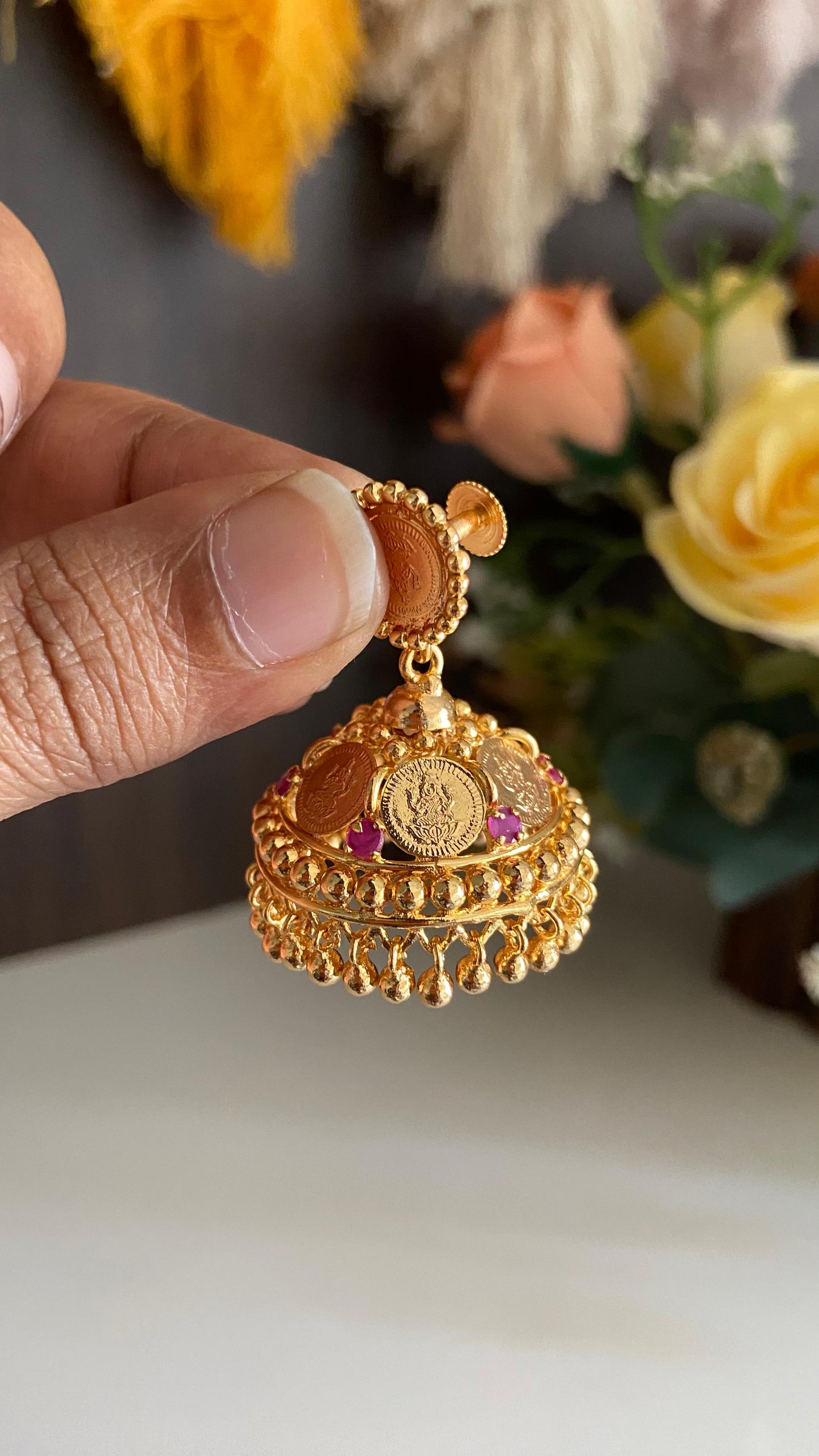 Traditional Lakshmi Coin Jumka