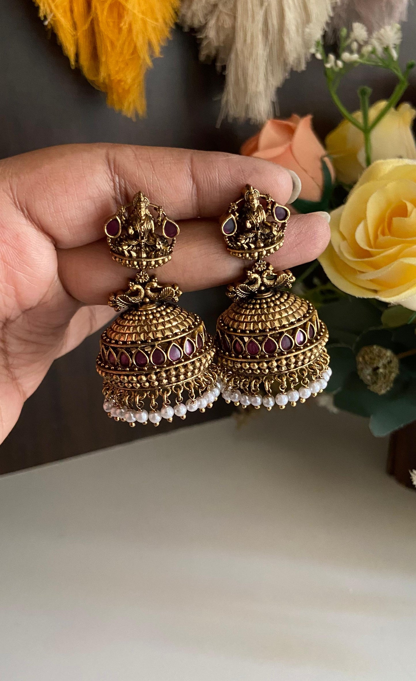 Annapoorni Premium Bridal Pearl Drop Jumka
