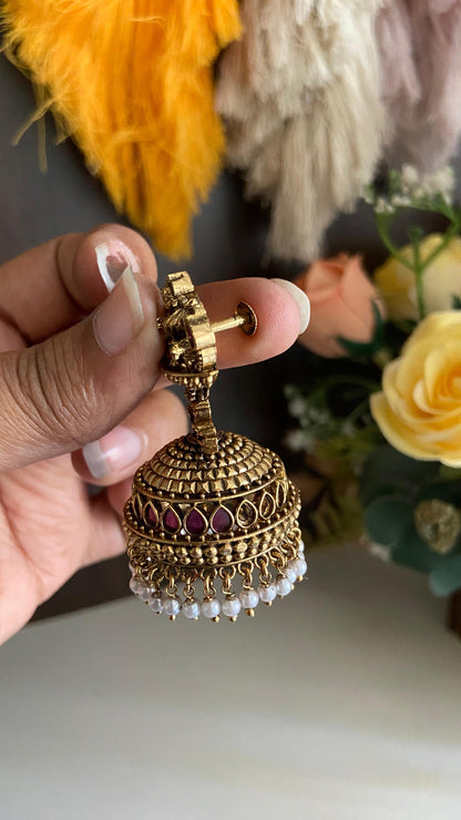 Annapoorni Premium Bridal Pearl Drop Jumka