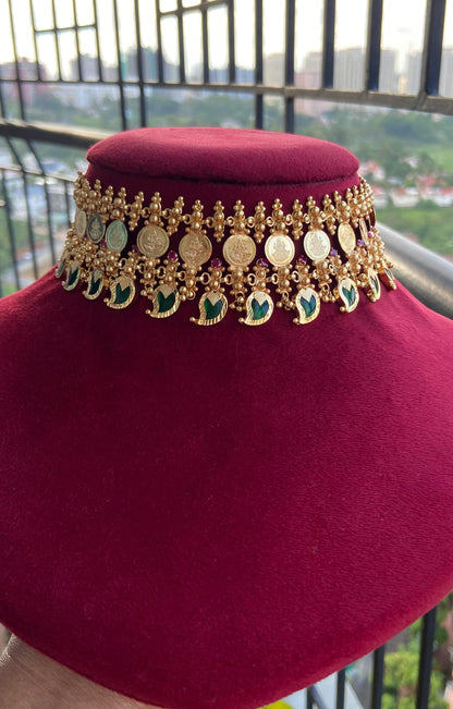 Vaigai Coin with Palakka Choker