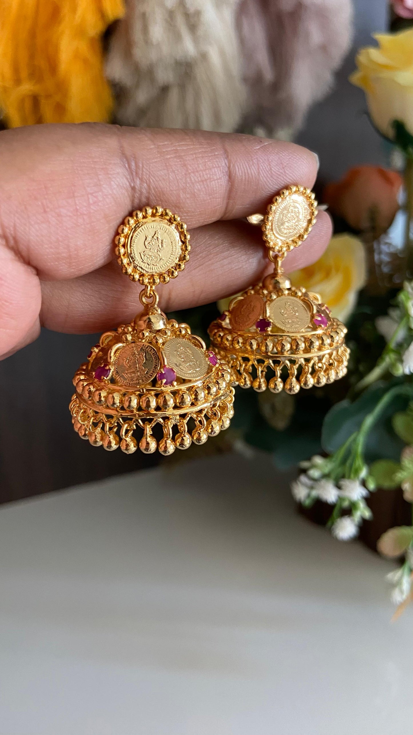 Traditional Lakshmi Coin Jumka