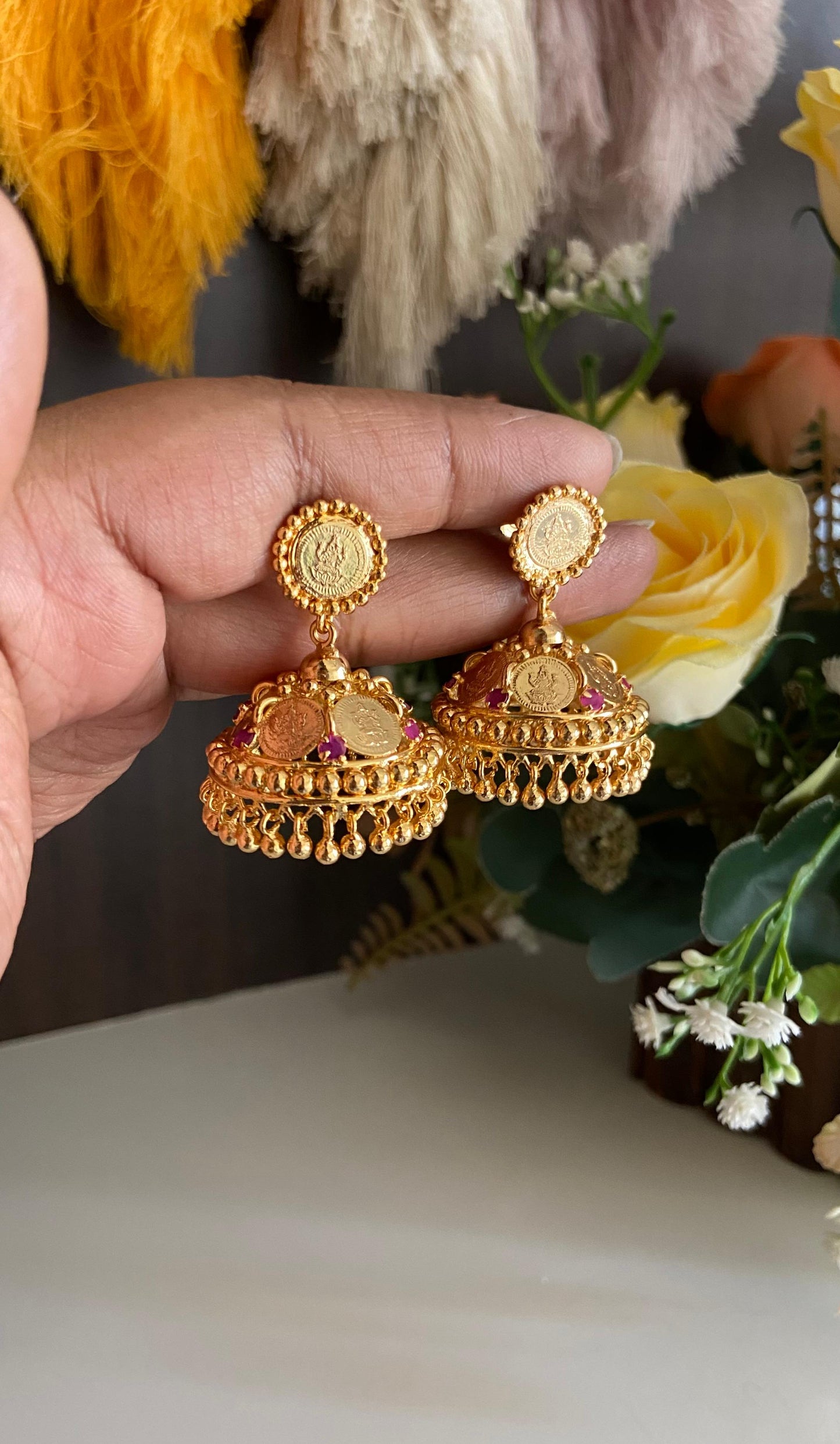Traditional Lakshmi Coin Jumka