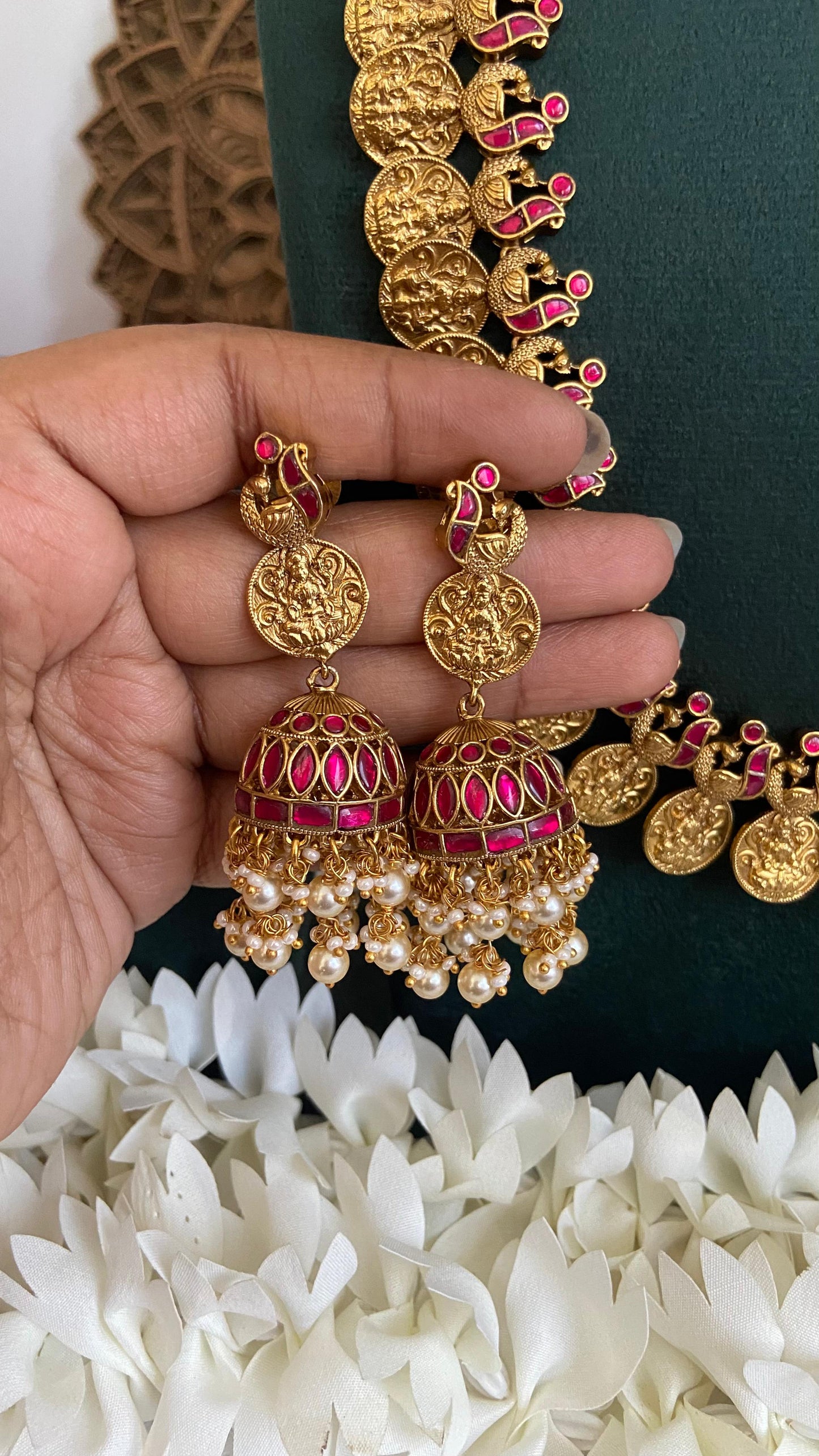 Charulatha Ruby Jadau Kundan Set