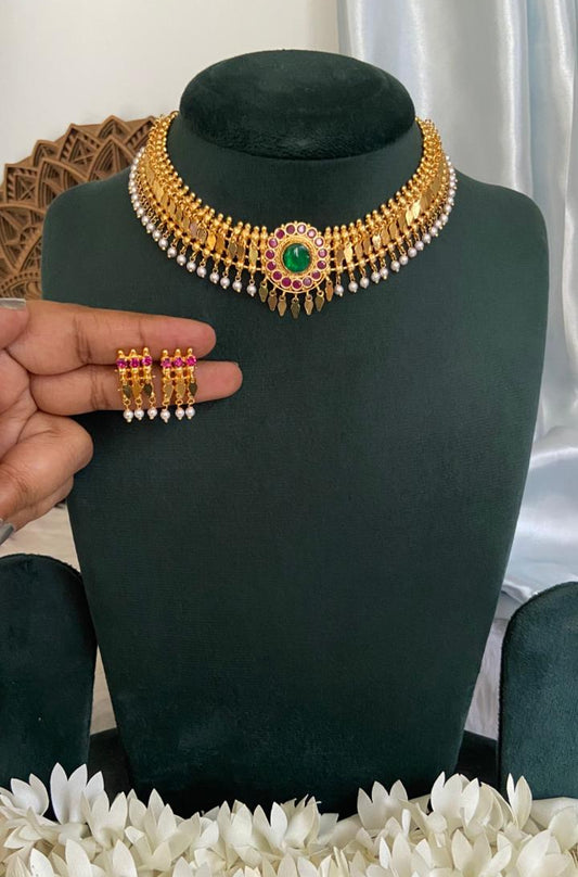 Palakka Pearl Elakathali Choker Set