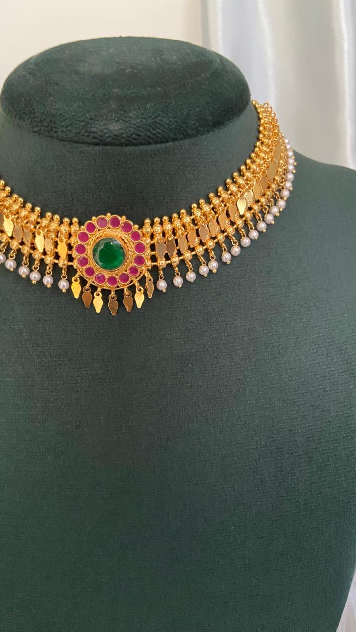 Palakka Pearl Elakathali Choker Set