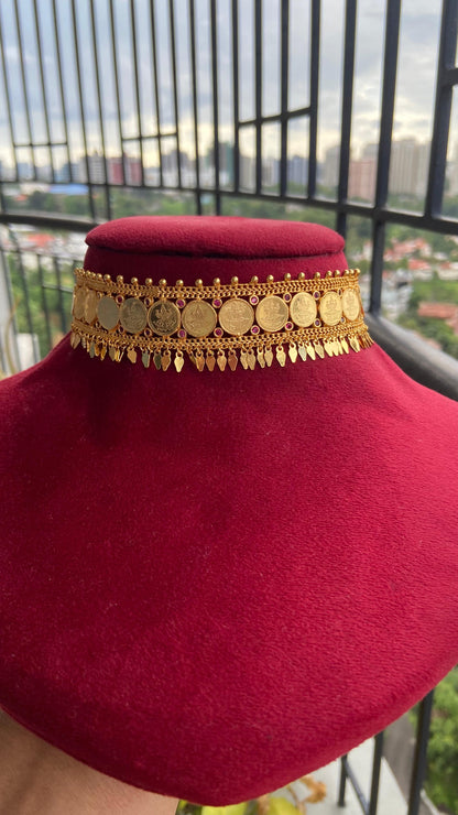 Lakshmi Coin Elakathali Choker