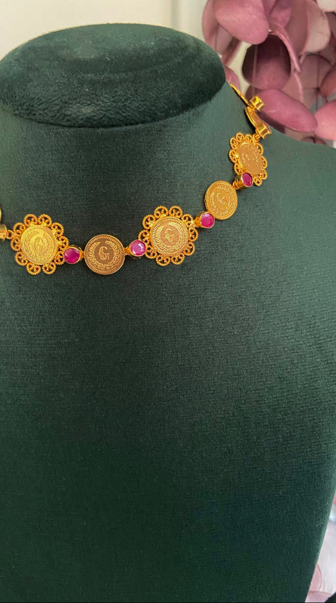 Aadhya Non Idol Coin Necklace Set