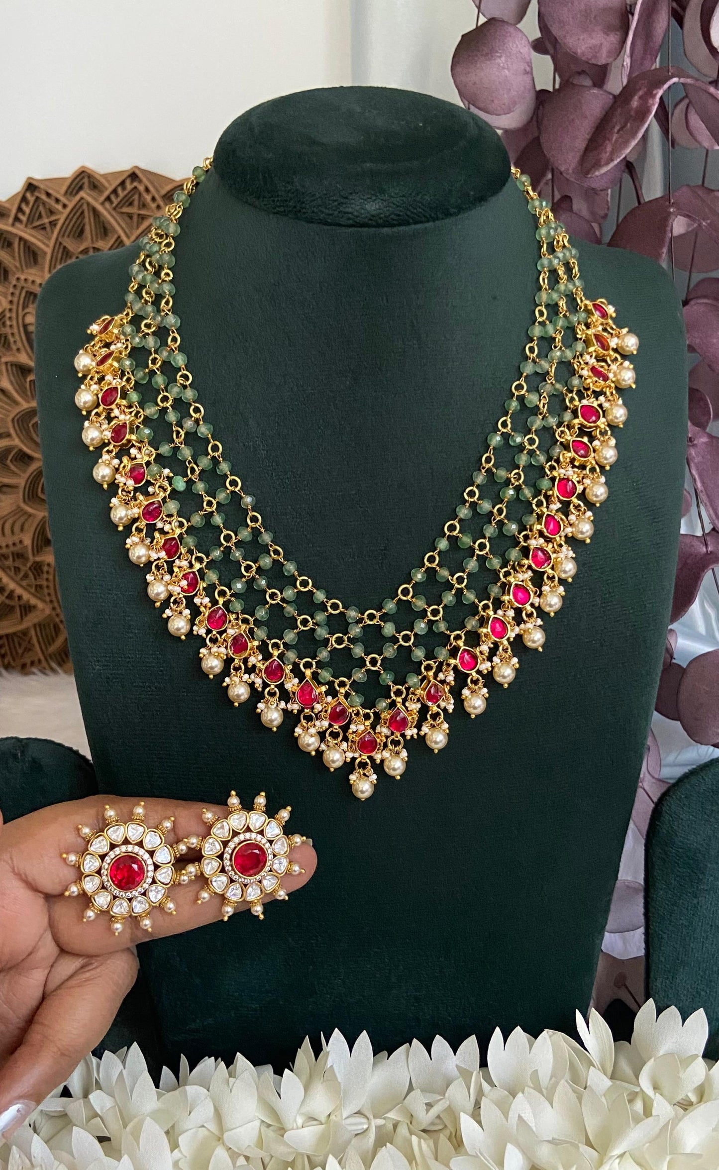 Sreevalli Jadau Kundan Necklace Set