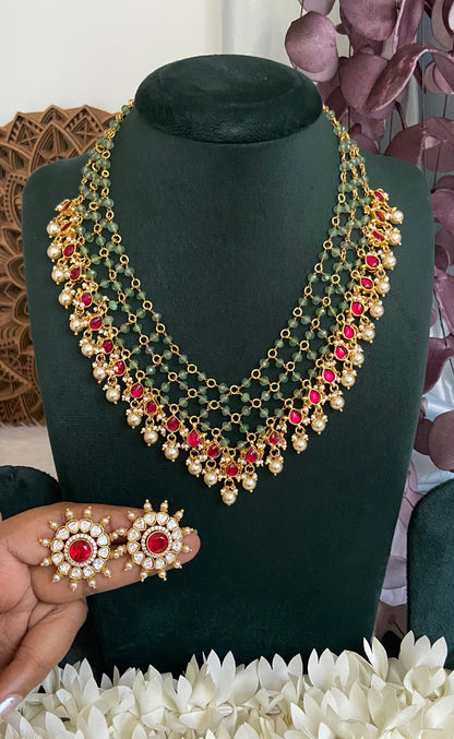 Sreevalli Jadau Kundan Necklace Set