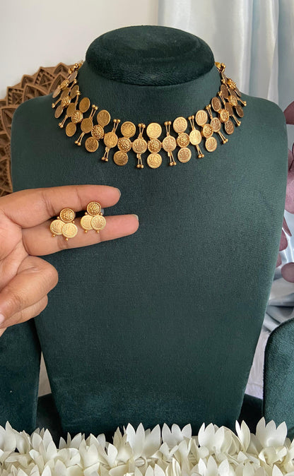 Mudra Antique Coin Necklace Set