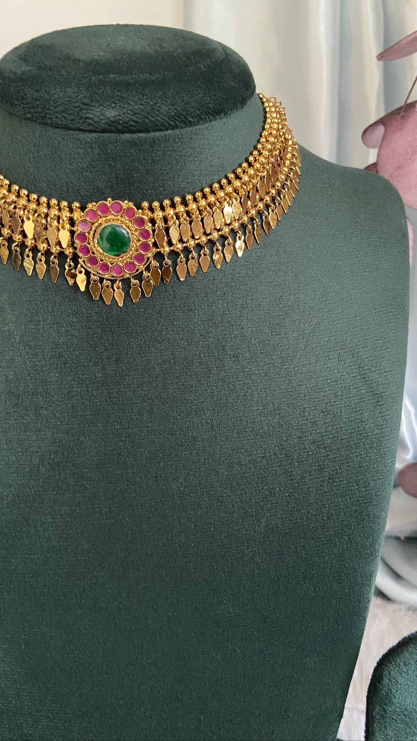 Gold Plated Antique Finish Palakka Elakathali Set