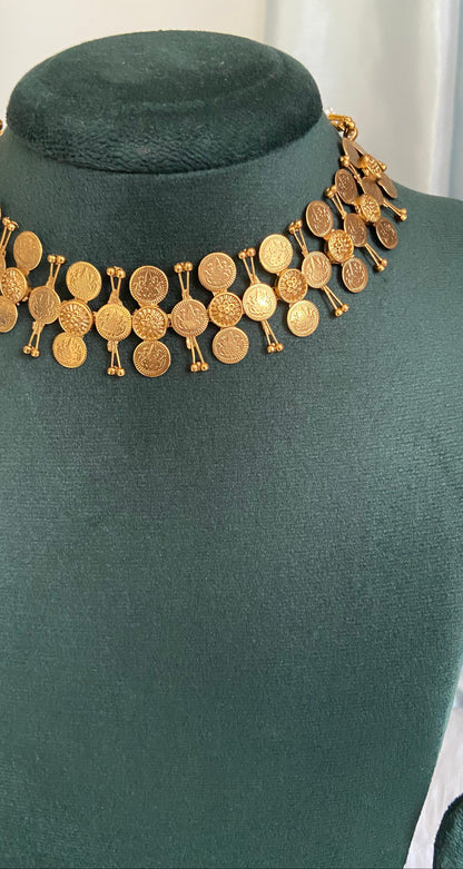 Mudra Antique Coin Necklace Set