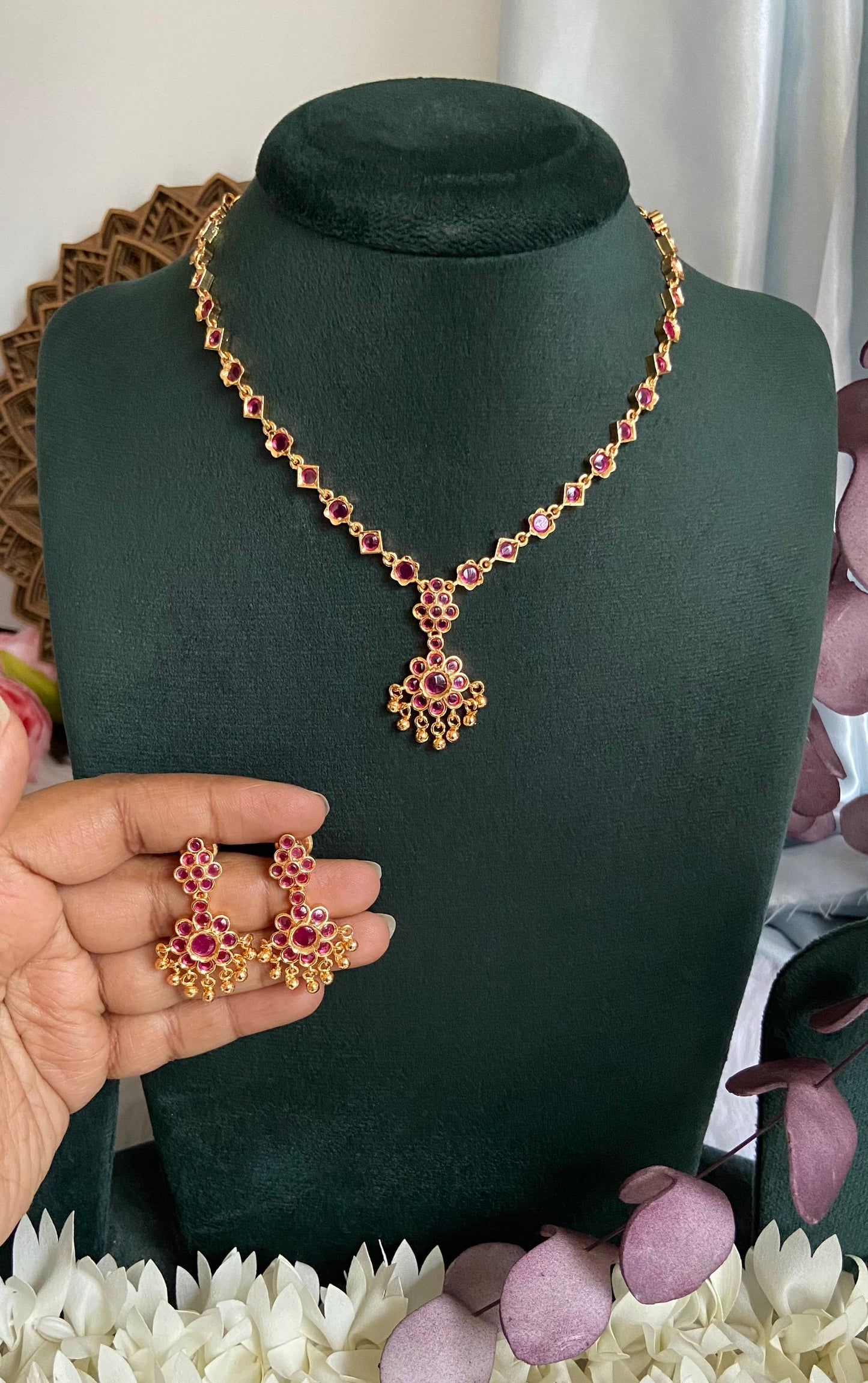 Pavizham Gold Plated Attigai Set