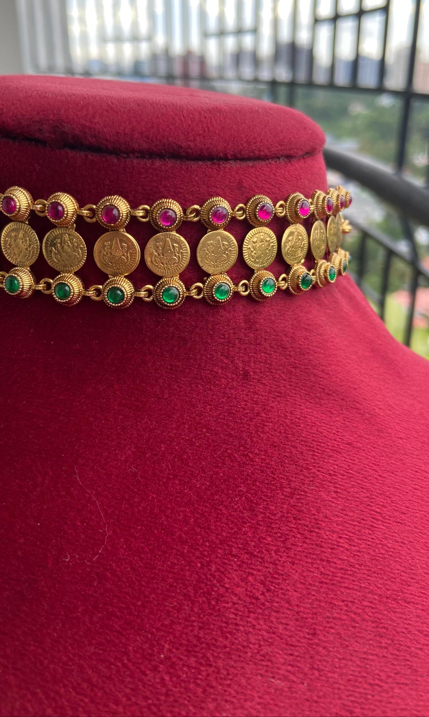 Multi Colour Coin Choker Set