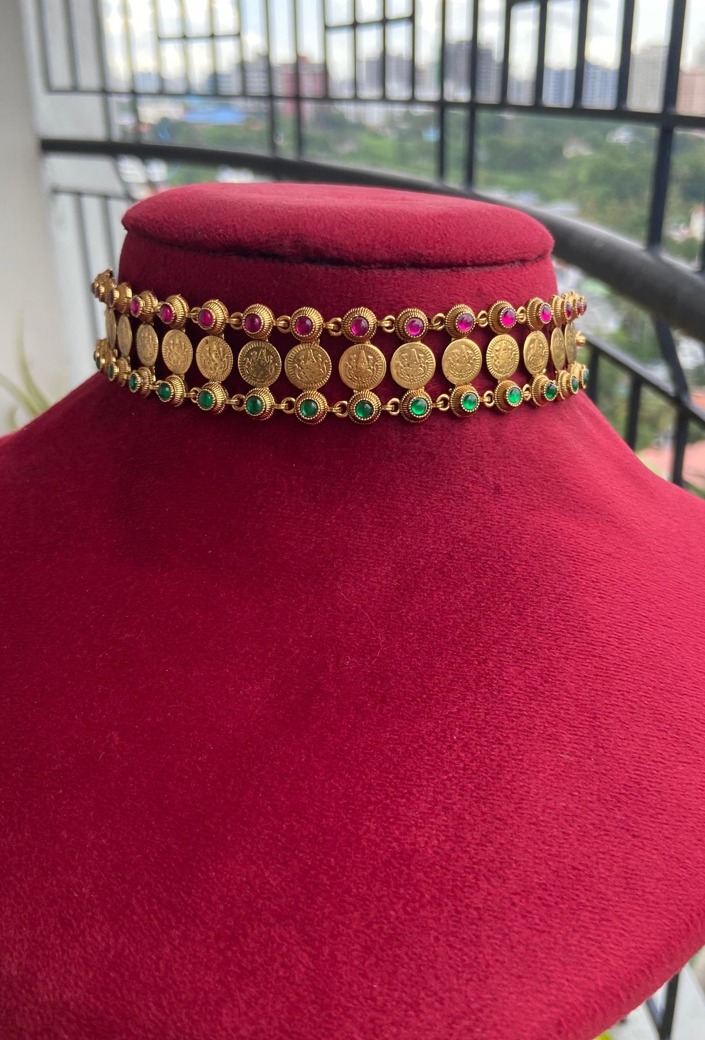 Multi Colour Coin Choker Set