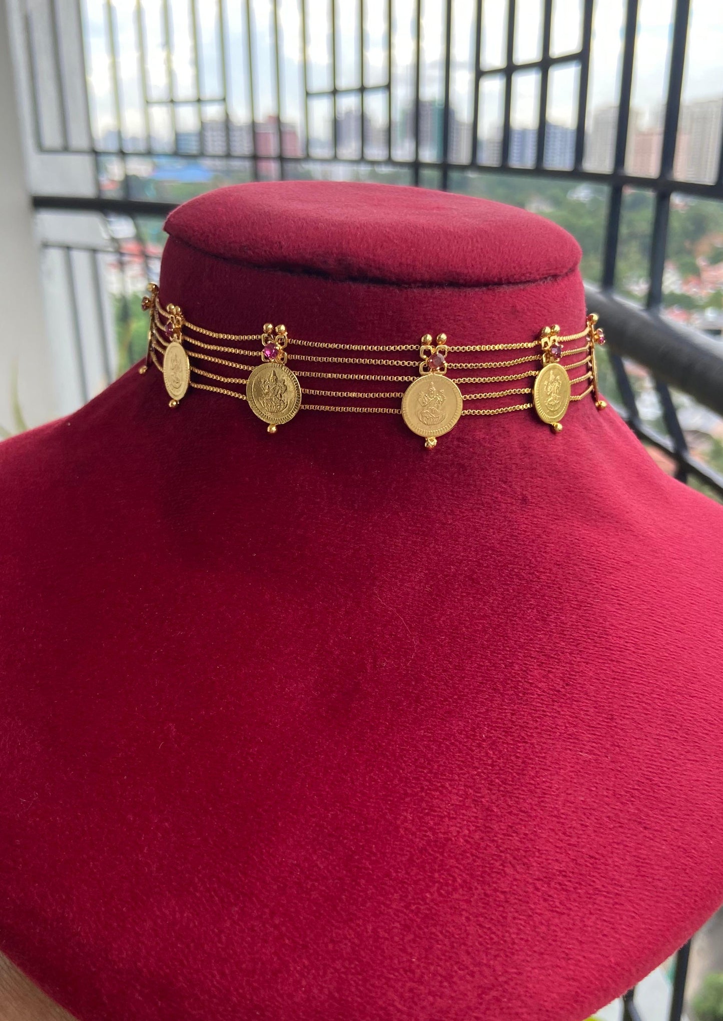 Nila Lakshmi Coin Choker Set