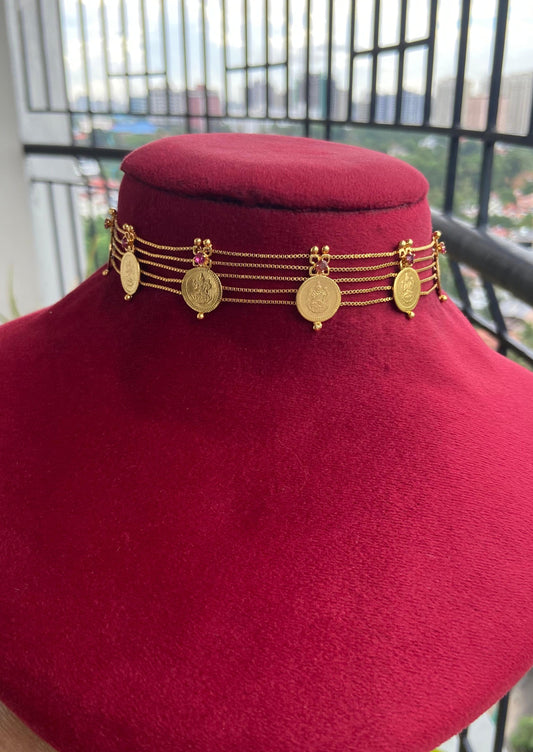 Nila Lakshmi Coin Choker Set