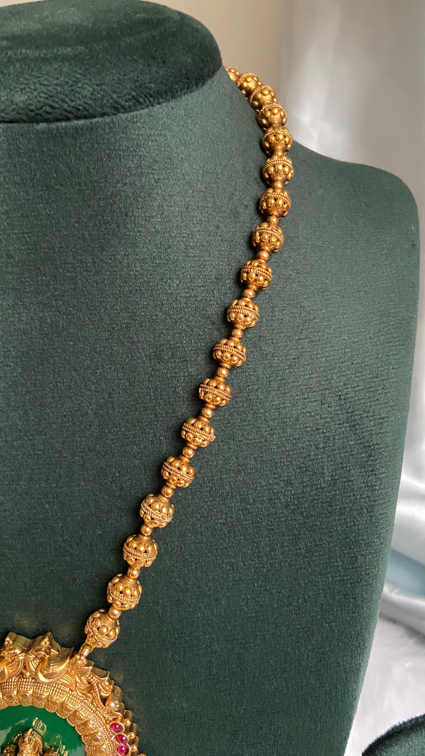 Palakka Lakshmi Pendant Necklace with Jumka