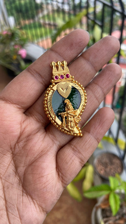 Green Palakka Krishna Mango Pendant