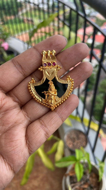 Green Palakka Krishna Pendant