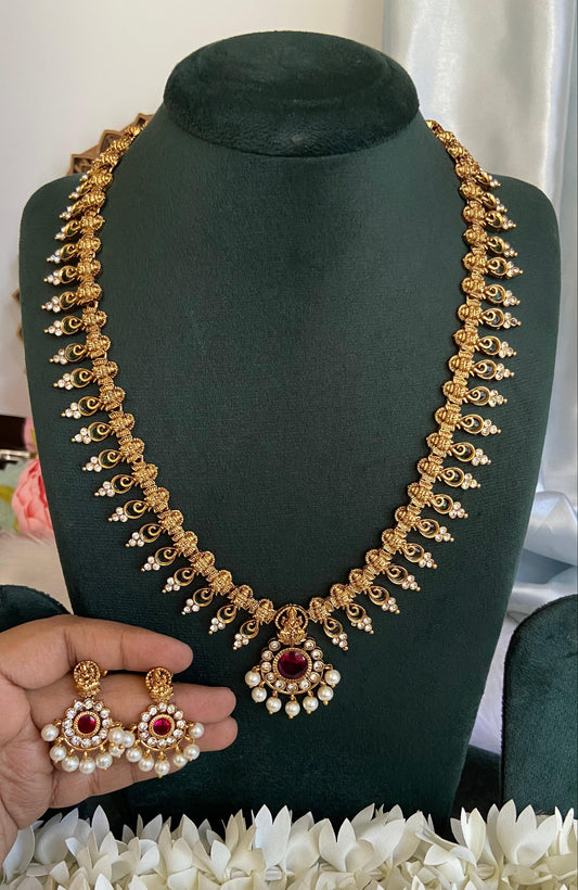 Shobana Antique Palakka Haram Set