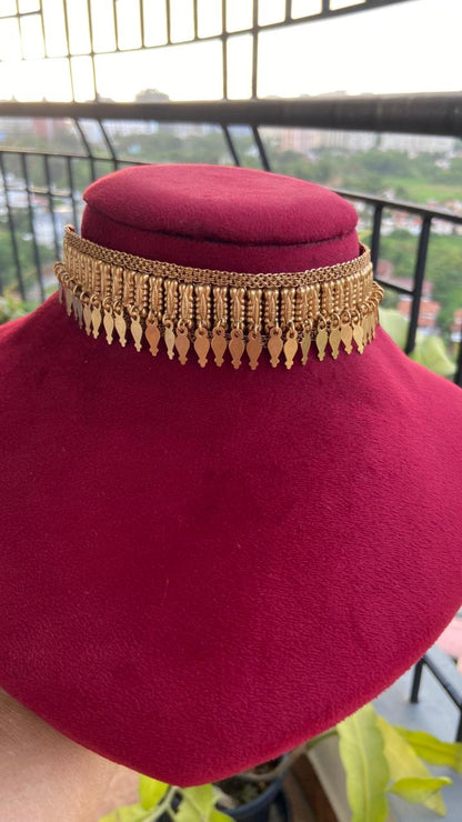 Antique Finish Single Line Long Elakathali Choker Set
