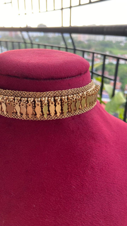 Antique Finish Single Line Long Elakathali Choker Set