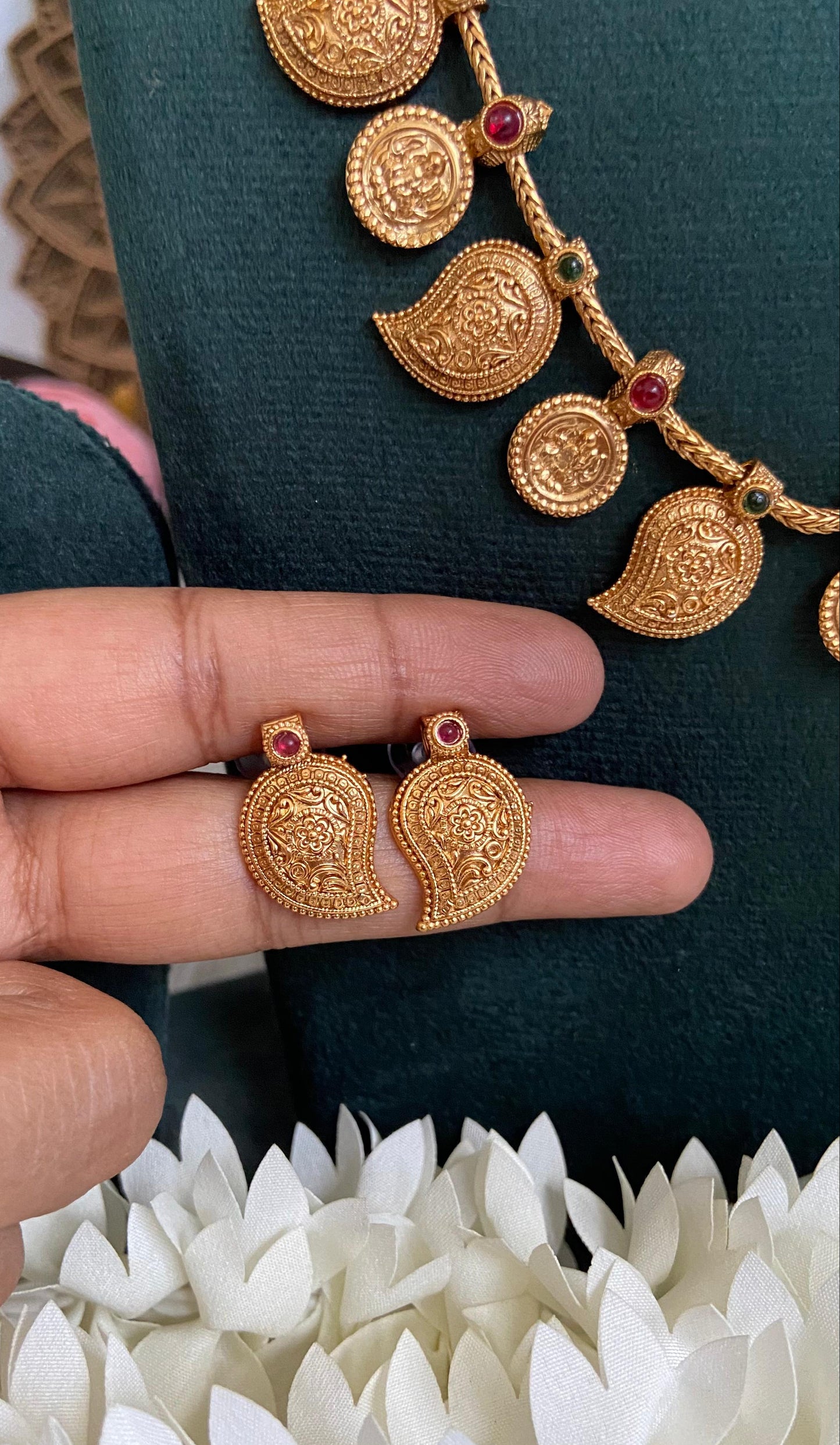 Revathi Antique Coin Mango Haram Set