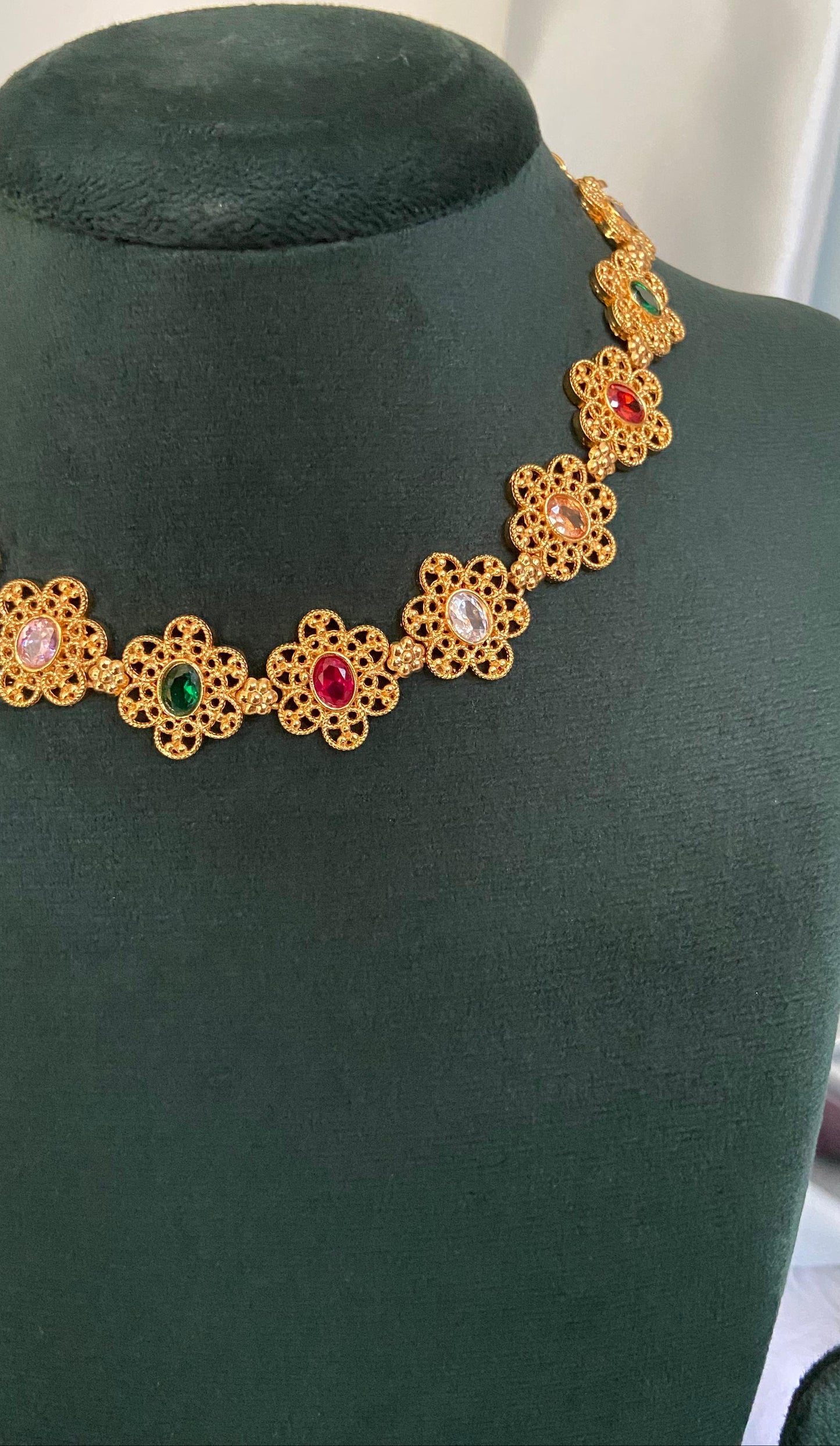 Suvarna Multi Stone Necklace Set