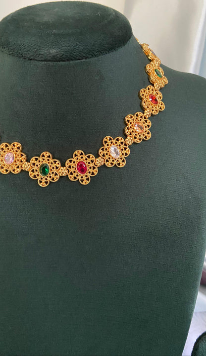 Suvarna Multi Stone Necklace Set