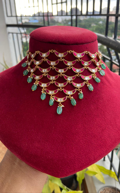 Chandra Jadau Kundan Choker Set