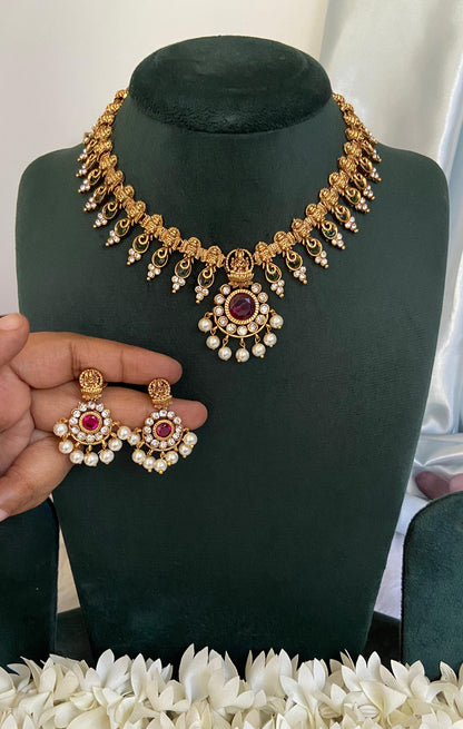 Shobana Antique Palakka necklace Set