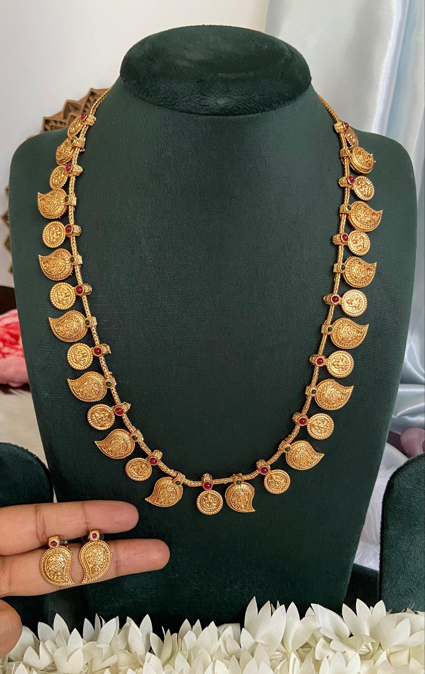 Revathi Antique Coin Mango Haram Set