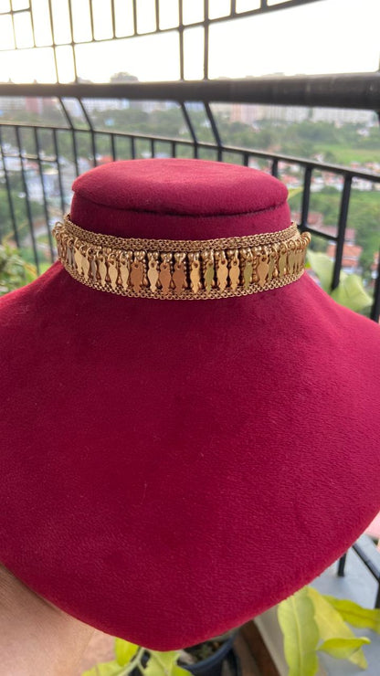 Antique Finish Single Line Long Elakathali Choker Set