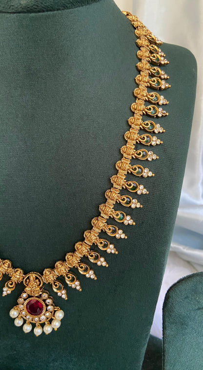Shobana Antique Palakka Haram Set