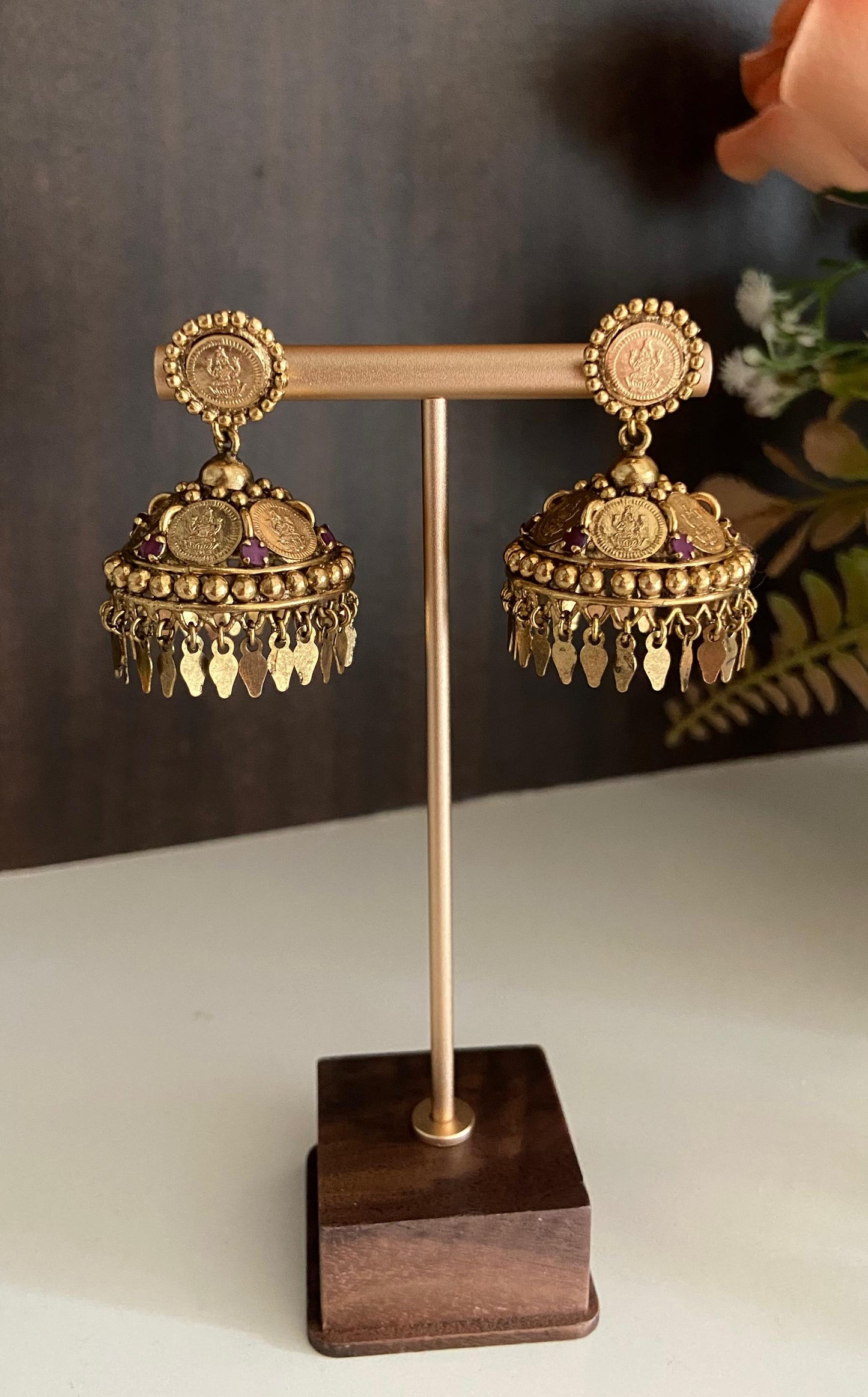 Antique Finish Coin Elakathali Jumka