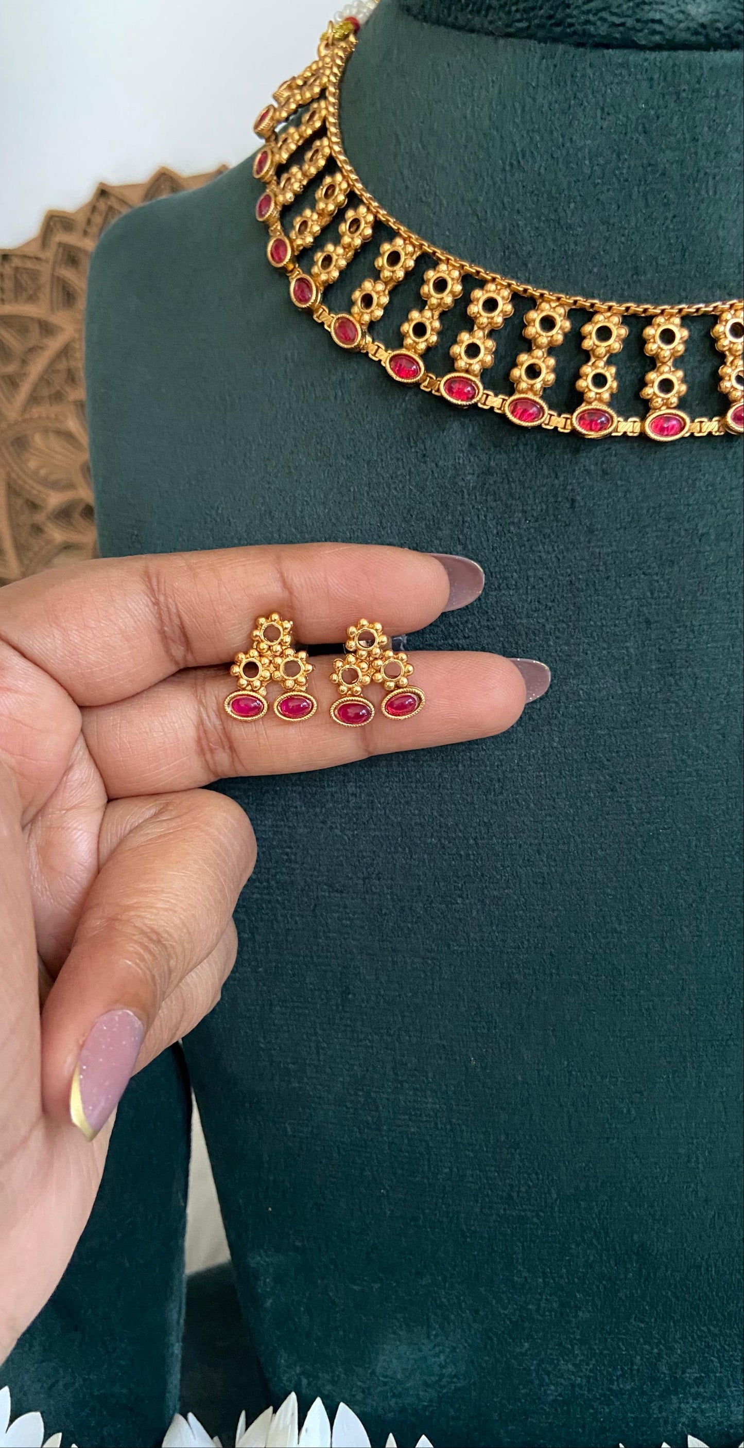 Padmaja Ruby Necklace Set