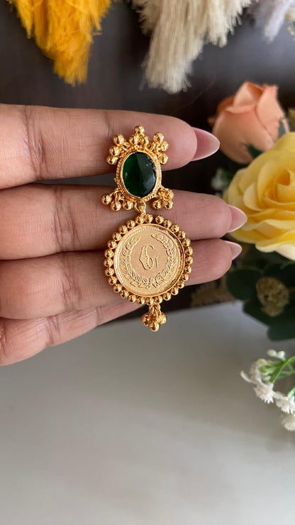 Vrinda Emerald Non idol Earring