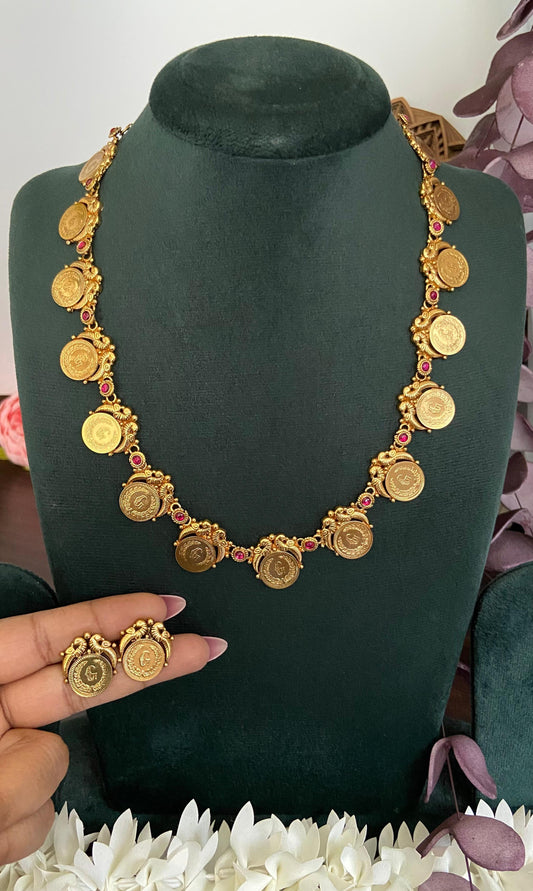 Antique Peacock Non Idol Long Necklace Set